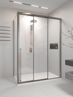 Душевой угол раздвижной 1300х1000x2000 цвет профиля Графит брашинг стекло прозрачное PR3/R-SP-130100-01-GR-C4 Premium Veconi