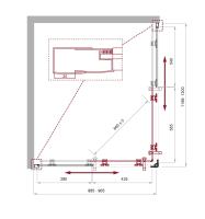 Душевой уголок прямоугольный UNO-195-AH-2-120/90-P-NERO 1200x900x1950 BelBagno