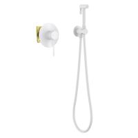 Смеситель встроенный с гигиеническим душем Timo Saona 2389/16SM белый матовый