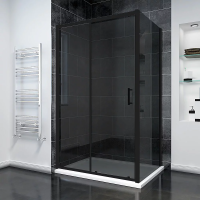 Душевой угол раздвижной прямоугольный RV055BT-13090-05-C8 1300х900х1950 Цвет профиля Чёрный матовый Стекло Тонированное Veconi