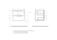 База под раковину подвесная с двумя выкатными ящиками MARINO-600-2C-SO-BL-P BelBagno