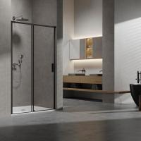 Душевая дверь VDS-6SL110CLB 1100x2000 профиль черный стекло прозрачное Vincea
