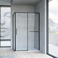Душевой уголок квадратный/прямоугольный  Slim Soft VSR-1SS8014CLB 1400x800x2000 цвет черный стекло прозрачное Vincea