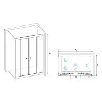 Душевой уголок RGW CL-43-1 (CL-10+Z-060-1) прямоугольный  130*100*185 040943130-11 профиль Хром стекло Прозрачное 5 мм RGW