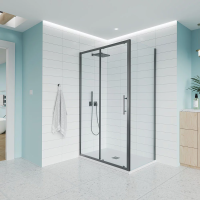 Душевой угол раздвижной E1-SP-GR-160110-01-C9 1600х1100x1950 Цвет профиля Графит брашинг Стекло  Прозрачное Veconi