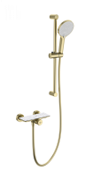 Смеситель для душа с гарнитуром WONZON & WOGHAND ClickPlate, Брашированное золото (WW-B2052-A-BG)