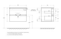 Тумба под раковину с двумя выдвижными ящиками  VAGUE 69x52x55 Grigio talpa opaco 54905 CEZARES