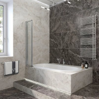 Шторка на ванну складная правая 1200x1500 PL74R-120-01-19C4 цвет профиля Хром стекло Прозрачное Veconi