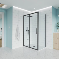 Душевой угол раздвижной E1-SP-B-18090-01-C9 1800х900x1950 Цвет профиля Чёрный матовый Стекло  Прозрачное Veconi