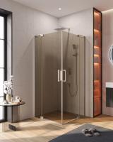 Душевой уголок прямоугольный.     SLIDER-AH-2-90/100-100/110-BR-Cr (900-1000)x(1000-1100)x1950 Cezares