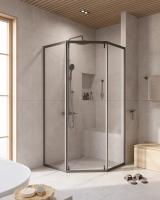 Душевой уголок, пятиугольный RELAX-304-P-1-100-C-GM 1000x1000x2000 Cezares