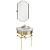 Комплект консоль FORTUNA напольная 73 см. с зеркалом золото, раковина IMPERO керамика белая