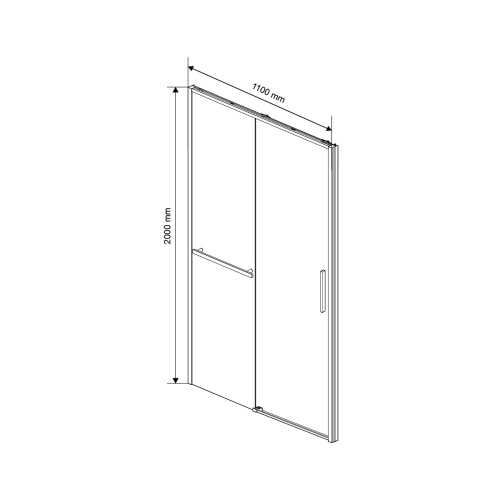 Душевая дверь Slim Soft VDS-1SS110CL, 1100, хром, стекло прозрачное, , шт Vincea