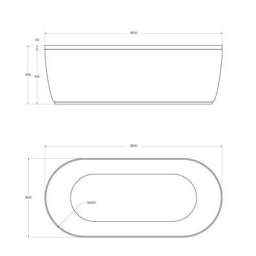 Передняя панель для акриловой ванны  METAURO-Central-180-SCR-W37 1800x50x400 CEZARES